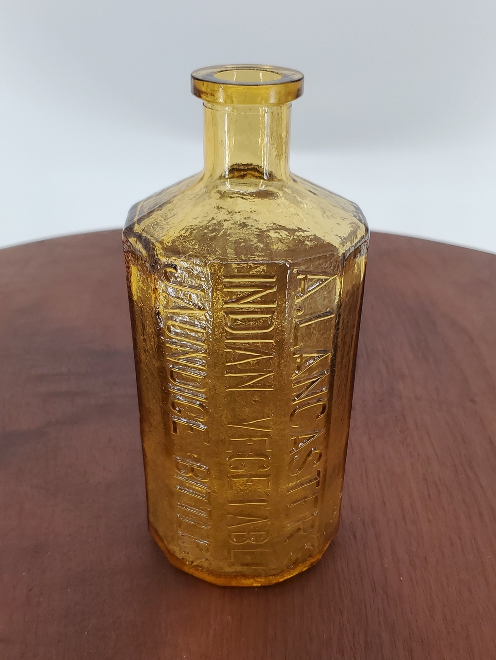Antique 1852 Col. Sam Johnson "Jaundice Bitters" Amber Glass Bottle